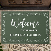 Elegant Custom Welkom bij het huis van | Sage Gree Deurmat