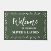 Elegant Custom Welkom bij het huis van | Sage Gree Deurmat (Voorkant)