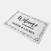 Elegant Custom Welkom bij het huis van | Wit Deurmat (Schuin)