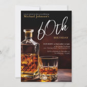 Elegant Custom Whiskey 60e Verjaardagsfeest Kaart (Voorkant)