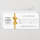 Elegant Custom White Business Gift Certificate (Voorkant)
