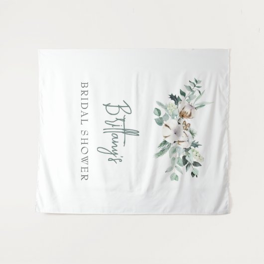 Elegant Custom Winter Green Vrijgezellenfeest Back Wandkleed (Voorkant (horizontaal))