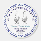 Elegant Custom Year Anniversary Cruise Cabin Door Magneet (Voorkant)