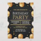 Elegant Customizable Birthday Invite Modern card Kaart (Voorkant)