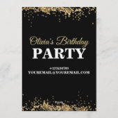 Elegant Customizable Birthday Invite Stylish card Kaart (Achterkant)