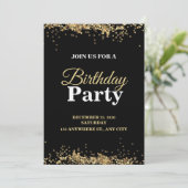 Elegant Customizable Birthday Invite Stylish card Kaart (Staand voorkant)