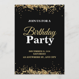 Elegant Customizable Birthday Invite Stylish card Kaart