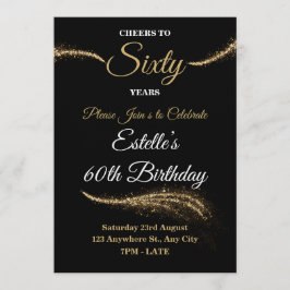 Elegant Customizable Birthday Invite Stylish Card Kaart