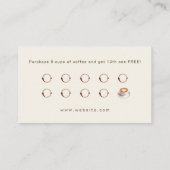Elegant customizable Coffee shop Loyalty Visitekaartje (Achterkant)