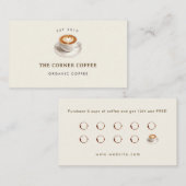 Elegant customizable Coffee shop Loyalty Visitekaartje (Voorkant / Achterkant)