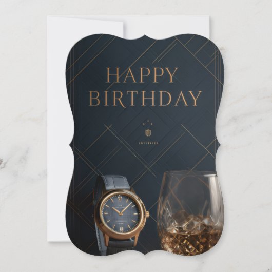 Elegant & Customizable Digital Birthday Invitation Kaart (Voorkant)