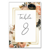Elegant Customizable Floral Table Number Cards Kaart (Achterkant)