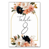 Elegant Customizable Floral Table Number Cards Kaart (Achterkant)