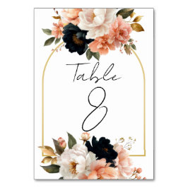 Elegant Customizable Floral Table Number Cards Kaart