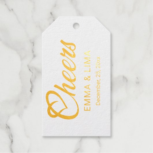 Elegant Customizable Gold Foil Holiday Label Gift  (Voorkant)