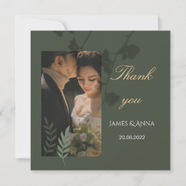 Elegant customizable olive green wedding bedankkaart