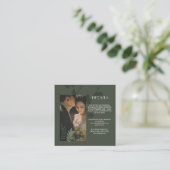 Elegant customizable olive green wedding  informatiekaartje (Staand voorkant)
