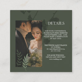 Elegant customizable olive green wedding informatiekaartje
