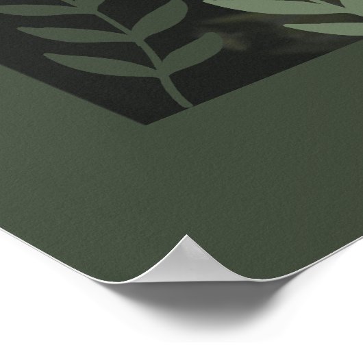 Elegant customizable olive green wedding  poster (Hoek)