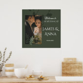 Elegant customizable olive green wedding poster (Keuken)