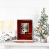 Elegant Customizable Photo Red & Gold Christmas Feestdagenkaart