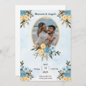  Elegant Customizable Wedding Invitation | Stylish Kaart (Voorkant / Achterkant)