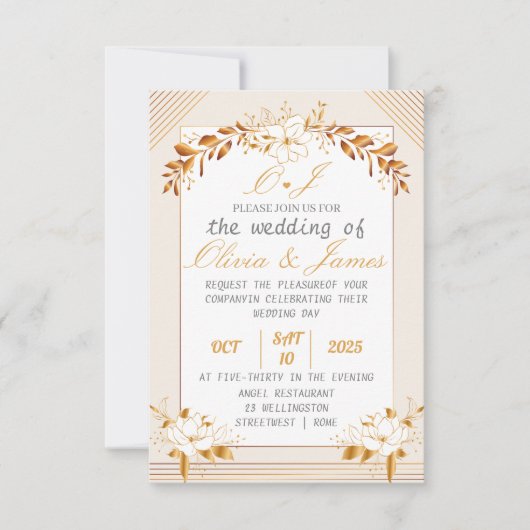 Elegant Customizable Wedding RSVP Card (Voorkant)