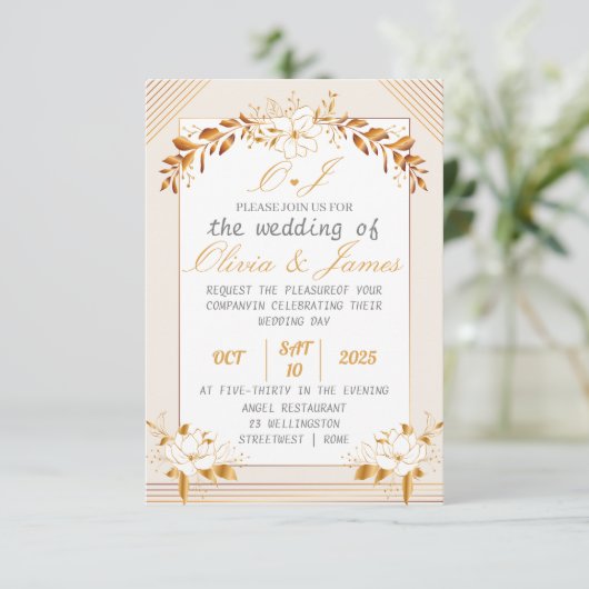 Elegant Customizable Wedding RSVP Card (Staand voorkant)