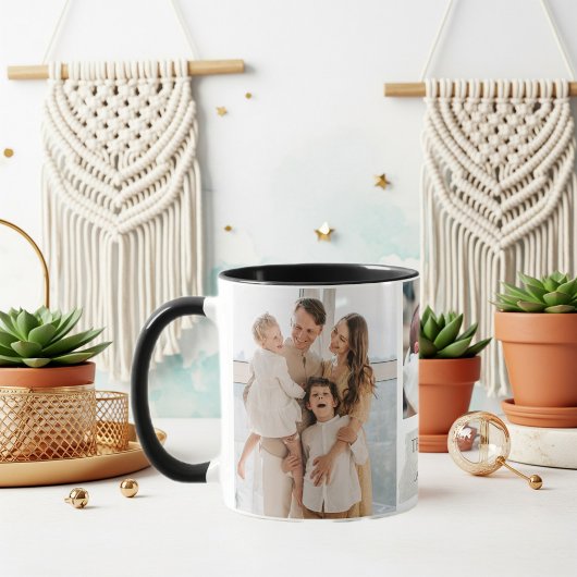 Elegant customized family collage mug mok