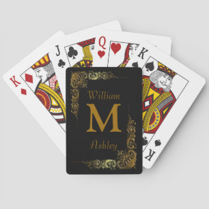 Elegant Customized Monogrammed Playing Cards Pokerkaarten