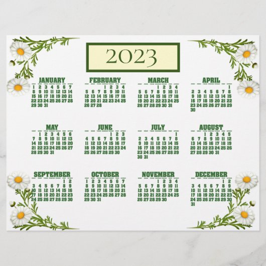 Elegant Cut Daisies 2023 Agenda Flyer (Voorkant)