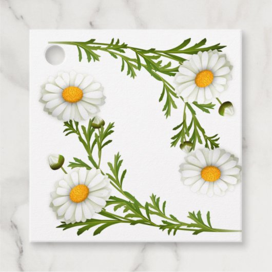 Elegant Cut Daisies Bedankjes Labels (Voorkant)