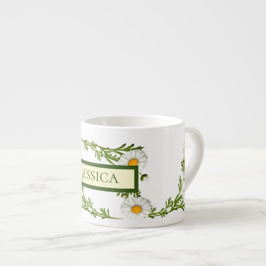 Elegant Cut Daisies Espresso Kop (Voorkant rechts)