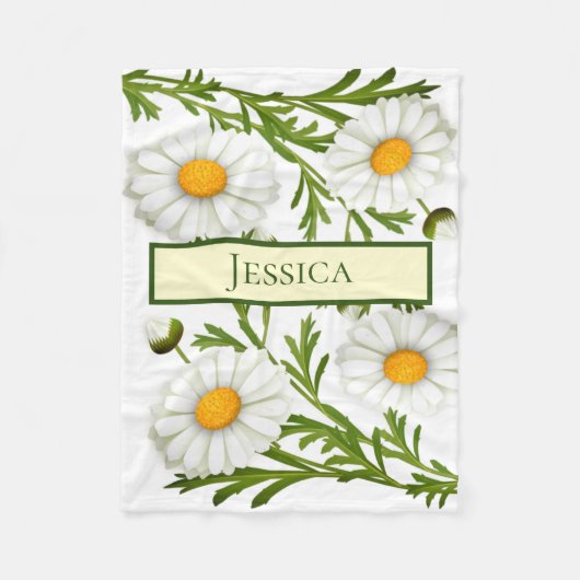 Elegant Cut Daisies Fleece Deken (Voorkant)