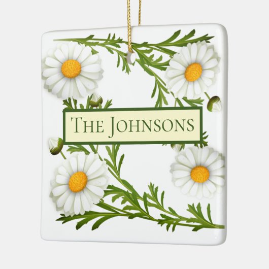 Elegant Cut Daisies Keramisch Ornament (Links)