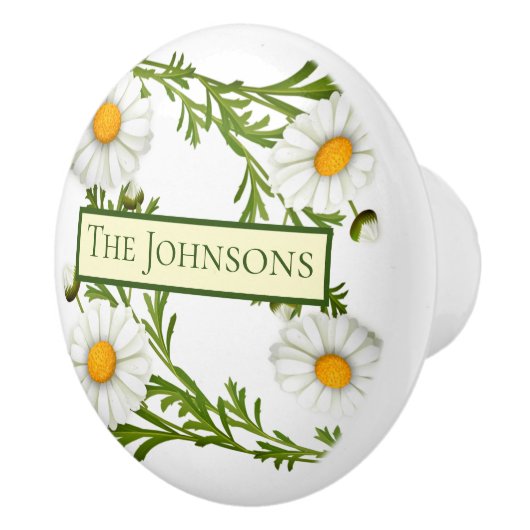 Elegant Cut Daisies Keramische Knop (Rechts)