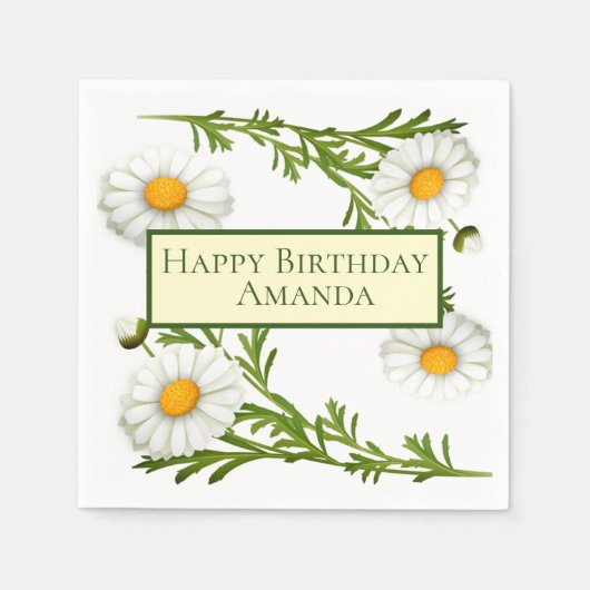 Elegant Cut Daisies Servet (Voorkant)