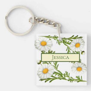 Elegant Cut Daisies Sleutelhanger