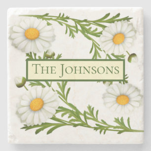 Elegant Cut Daisies Stenen Onderzetter