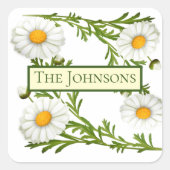 Elegant Cut Daisies Vierkante Sticker (Voorkant)