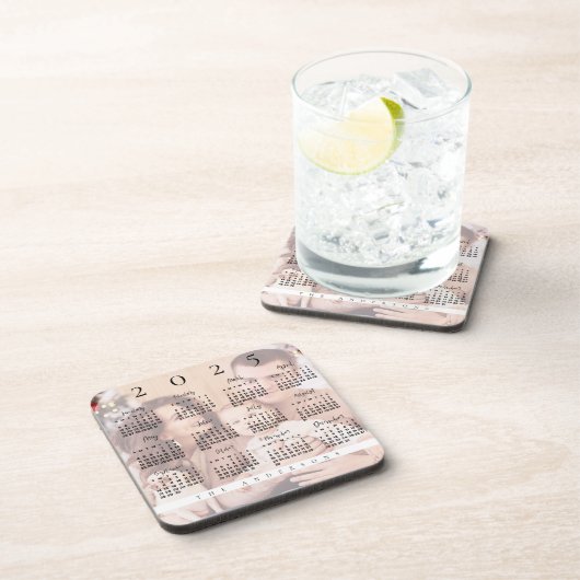 Elegant Cute 2023 Kalenderfamilie Foto naam Bier Onderzetter (Rechterzijde)