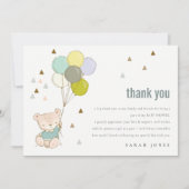 Elegant Cute Aqua Barly Wait Balloon Baby shower Bedankkaart (Voorkant)