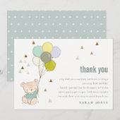 Elegant Cute Aqua Barly Wait Balloon Baby shower Bedankkaart (Voorkant / Achterkant)