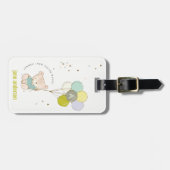 Elegant Cute Aqua Beer Ballon Boys Monogram Bagagelabel (Voorkant horizontaal)