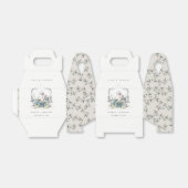 Elegant Cute Aqua Blue Foral Teapot Cup Weddenscha Bedankdoosjes (Uitgevouwen)