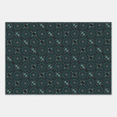 Elegant Cute Black en Blauwgroen geometrische patr Inpakpapier Vel (Voorkant 2)