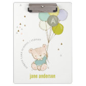 Elegant Cute Blue Beer Ballon Boys Monogram Klembord (Voorkant)