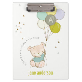 Elegant Cute Blue Beer Ballon Boys Monogram Klembord