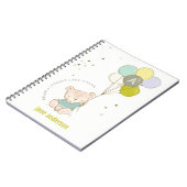 Elegant Cute Blue Beer Ballon Boys Monogram Notitieboek (Linkerzijde)