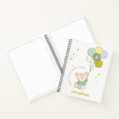 Elegant Cute Blue Beer Balloon Boy Monogram Notitieboek (Binnen)